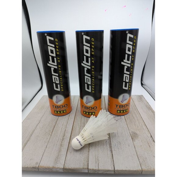 Set 3 Carlton T-800 Premium Badminton Shuttlecocks Birdie Blue 6 Pack 18 Total - Picture 1 of 5